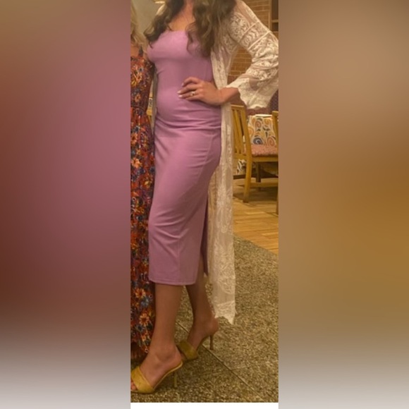 e by egreis lavender midi dress, size large - Picture 6 of 6